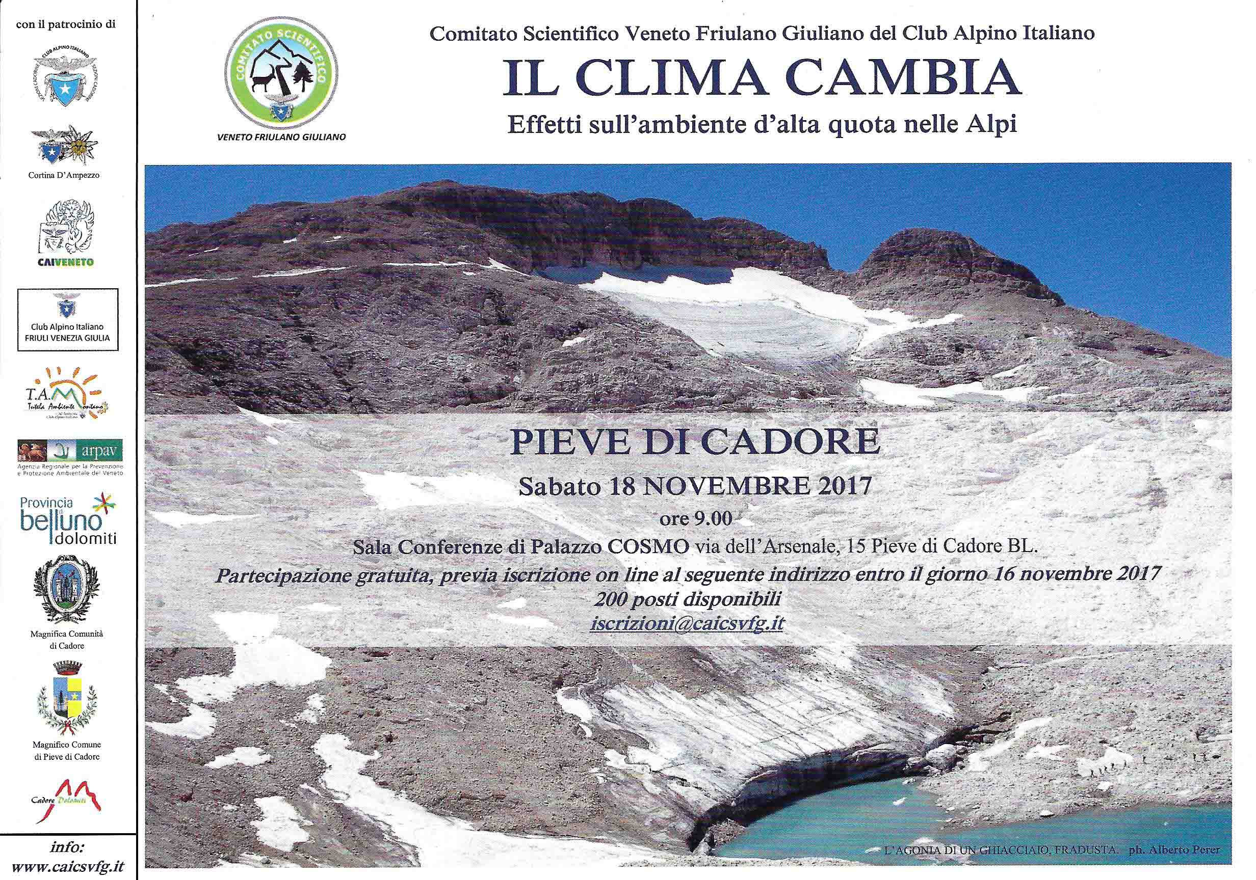 CAI - Sez.San Vito di Cadore - Il Clima Cambia - CLICCA per LOCANDINA