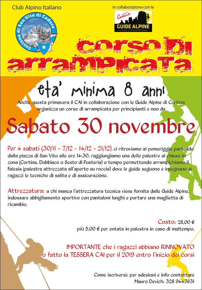 CAI - Sez. San Vito di Cadore - StageAutunno 2019 CAI - Sez. San Vito di Cadore - StageAutunno 2019