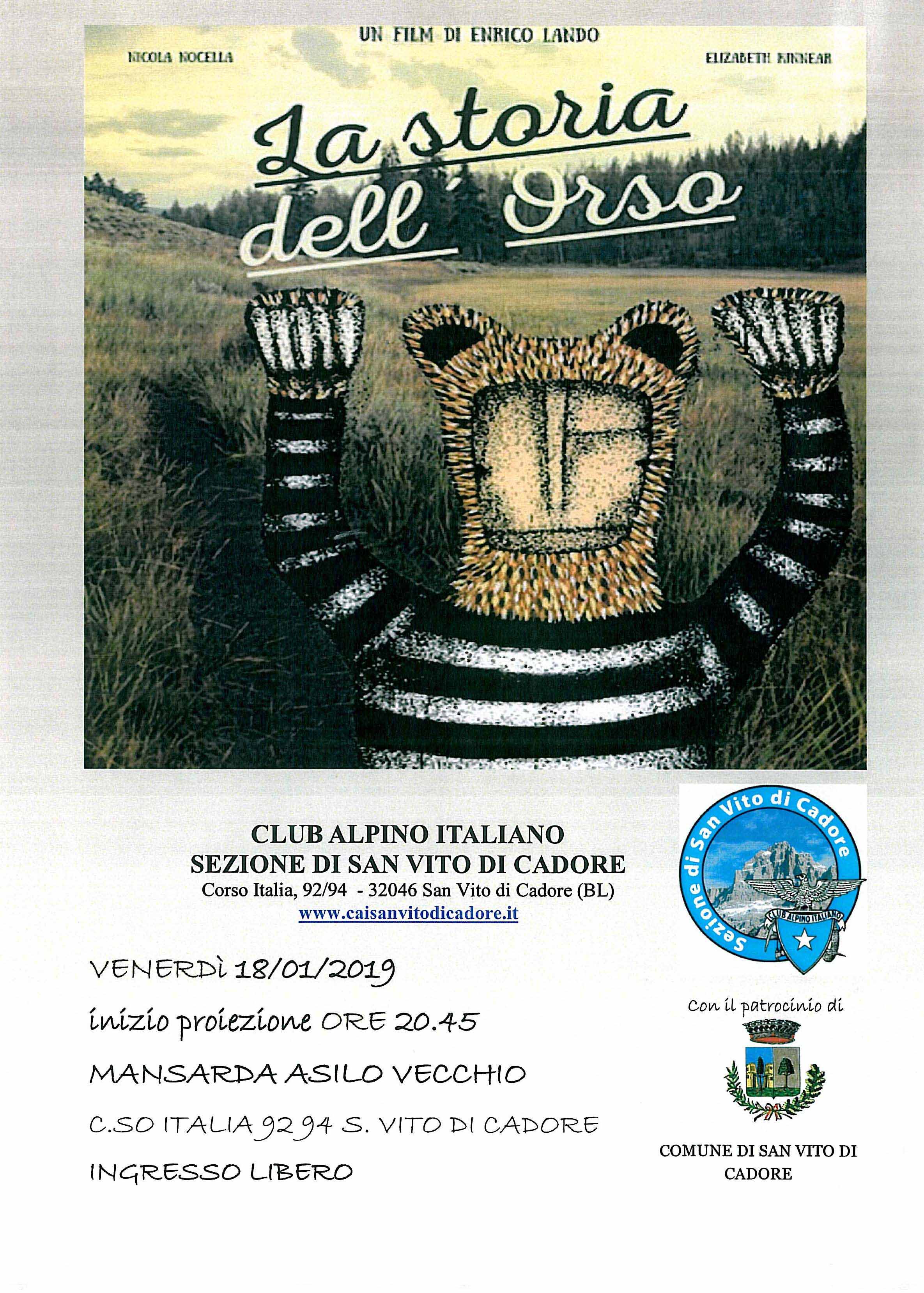 CAI - Sez.San Vito di Cadore INCONTRI - LA STORIA DELL'ORSO