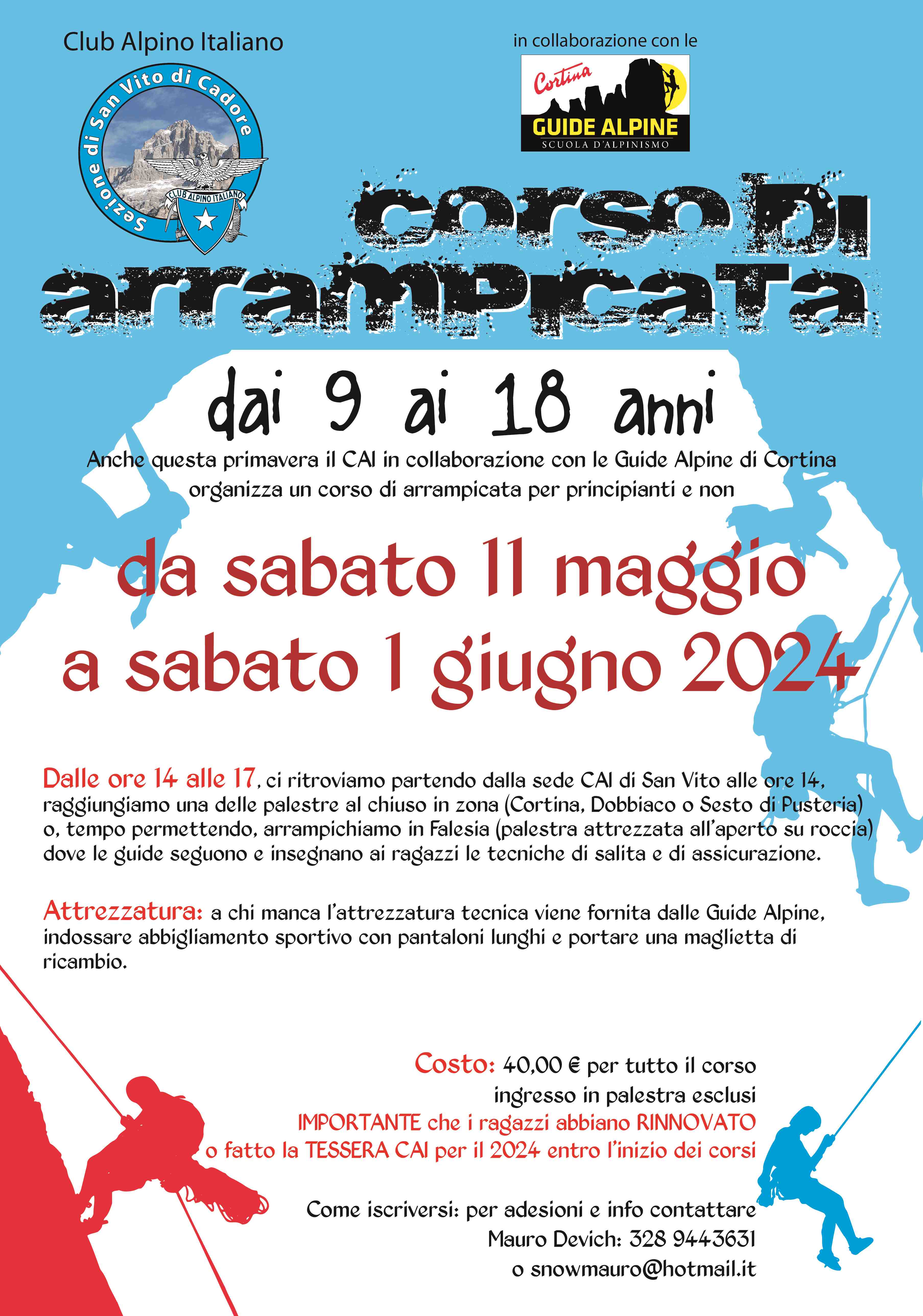 CAI - Sez.San Vito di Cadore - Stage Primavera Corso arrampicata 2024
